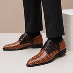 Polished Embossed Lace-Up Dress Shoe