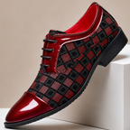 Textured Leather Lace-Up Dress Shoe