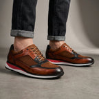 Retro Cowhide Leather Sneakers