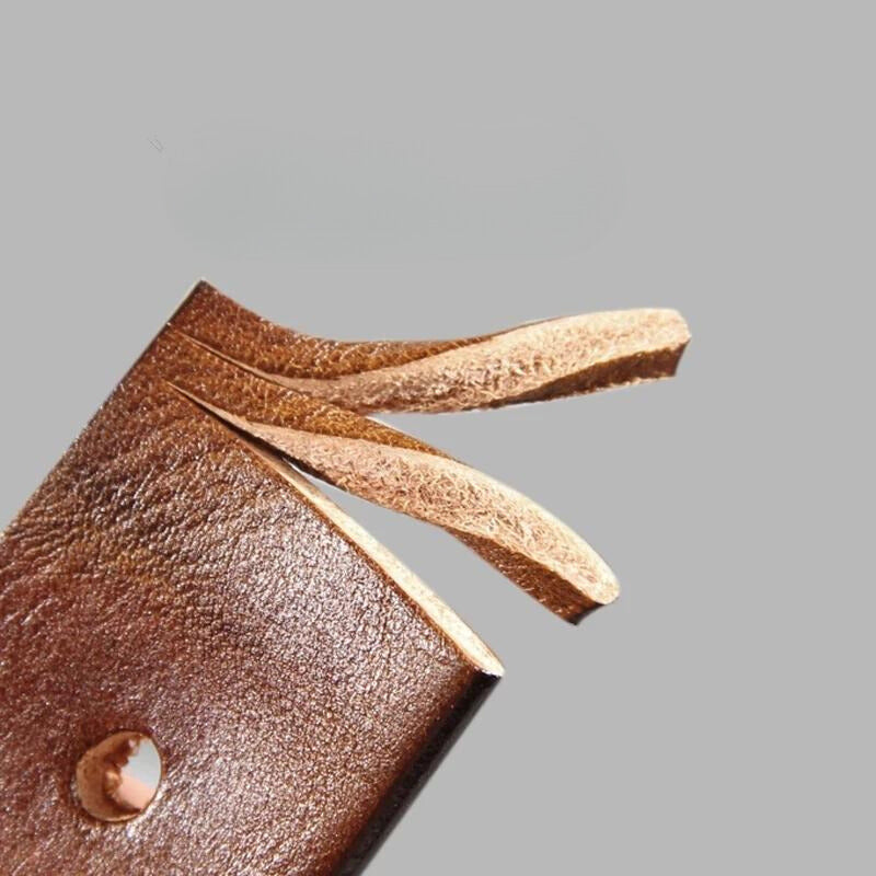 Brass Buckle Leather Belt