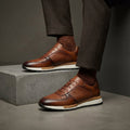 Polished Leather Comfort Sneakers