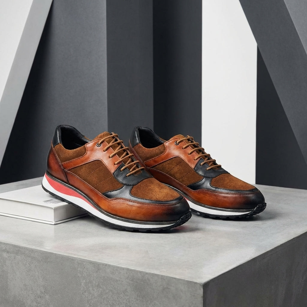 Retro Cowhide Leather Sneakers