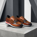 Retro Cowhide Leather Sneakers