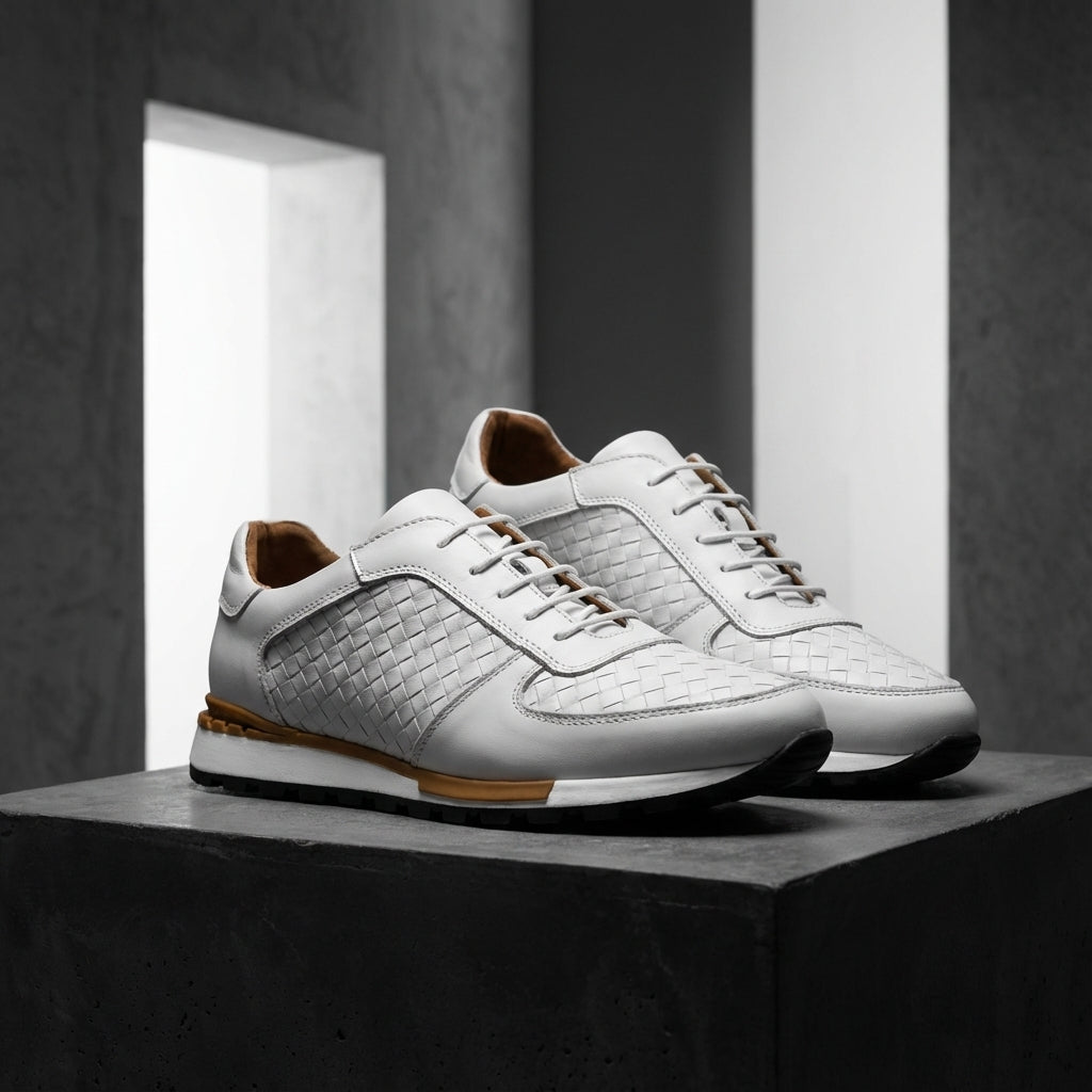 Polished Leather Comfort Sneakers