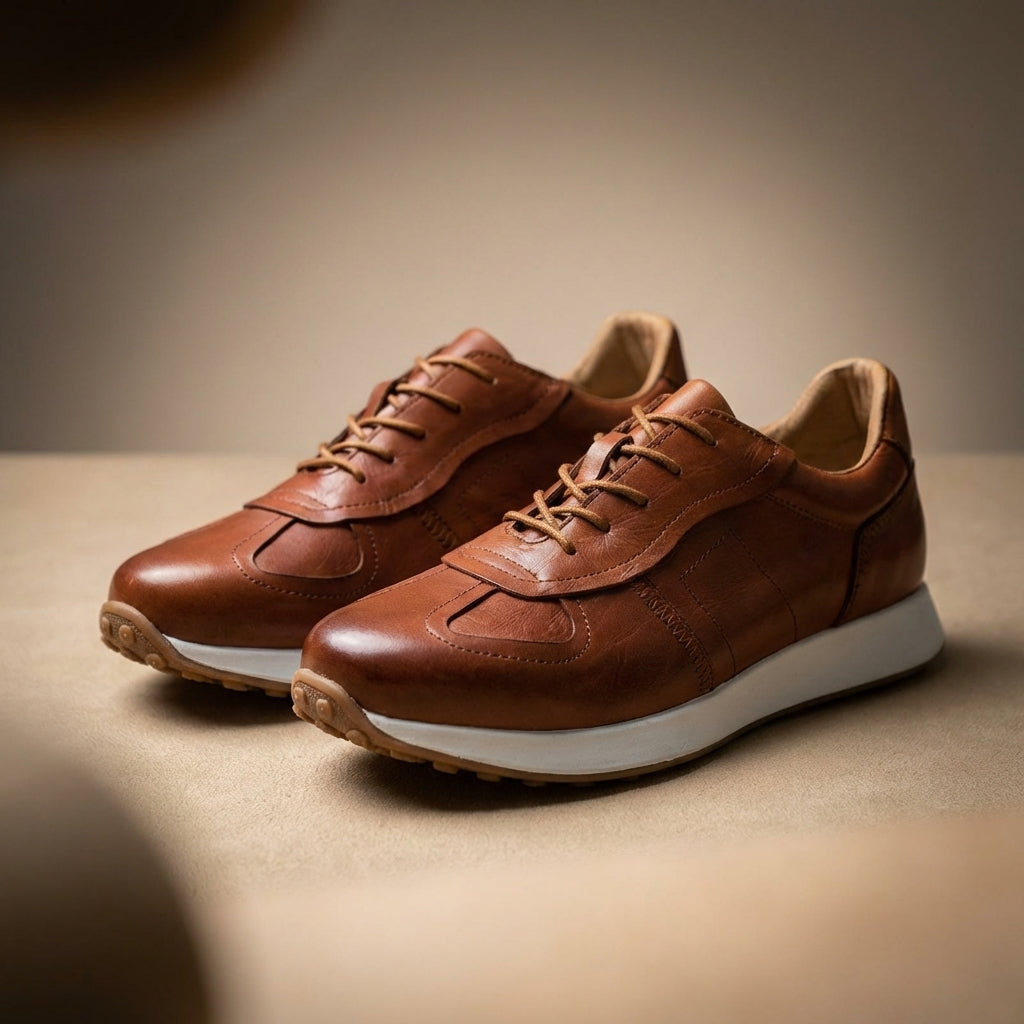 Hand-Stitched Leather Sneakers