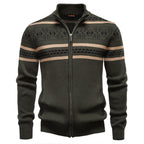 Nordic Pattern Zip Knit Sweater