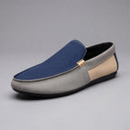 Patchwork Canvas Slip-On Loafers