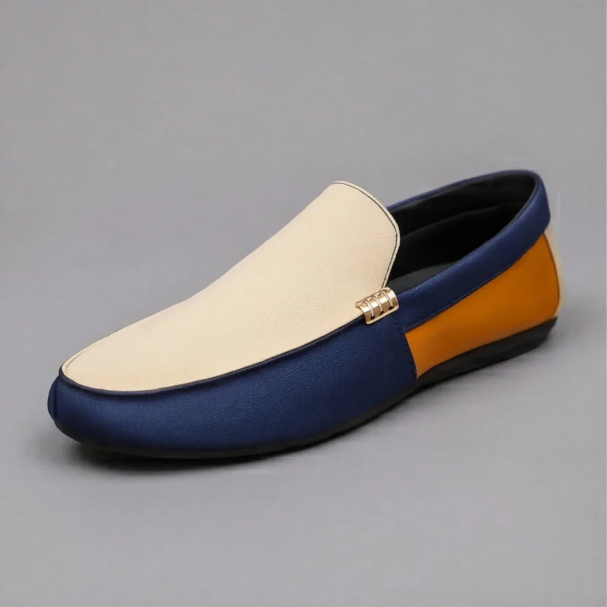 Patchwork Canvas Slip-On Loafers