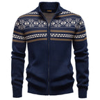 Nordic Pattern Zip Knit Sweater