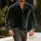 Deep-Pile Velvet Evening Shirt