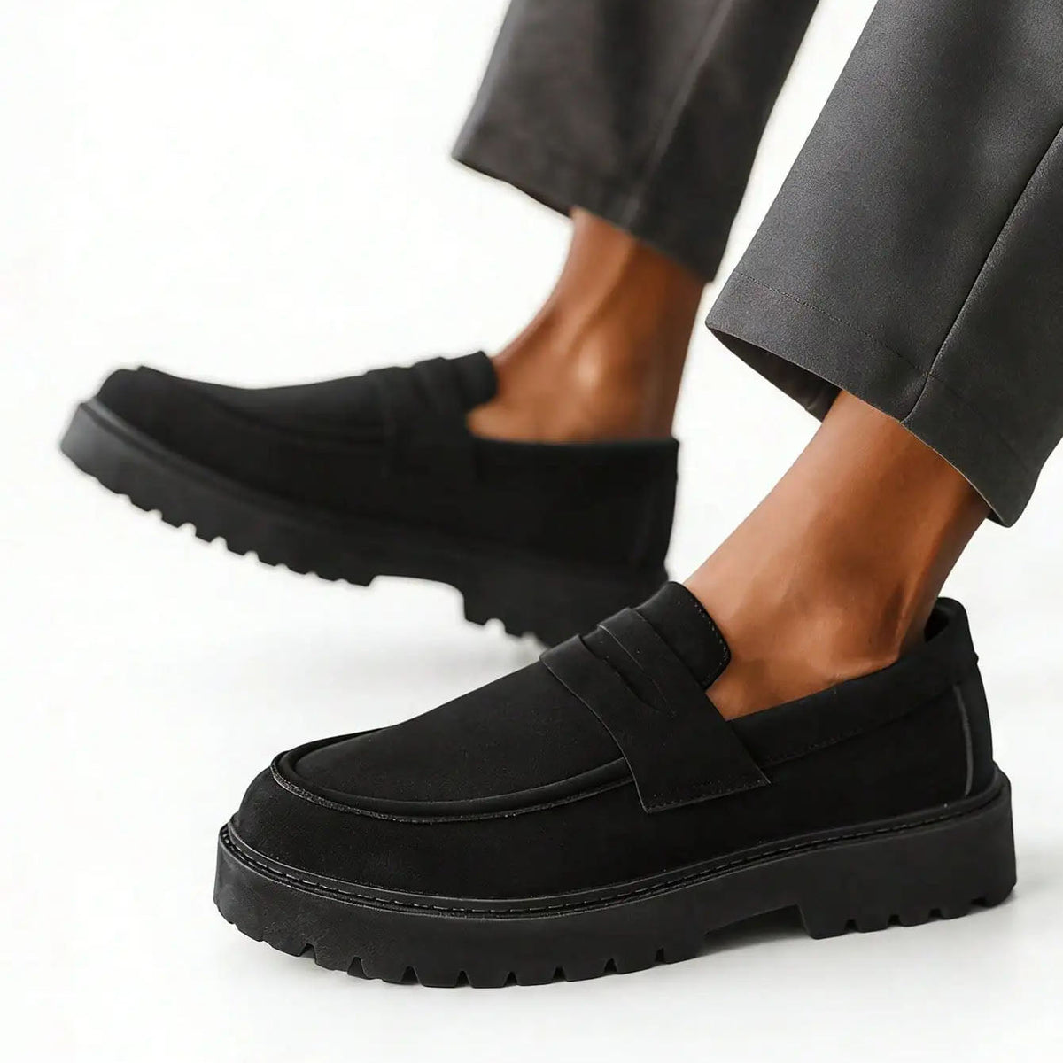 Men's Platform Sole Slip-On Loafers