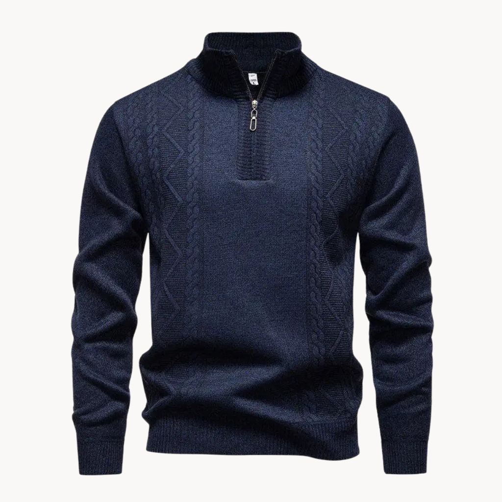 Cable Front Quarter-Zip Jumper