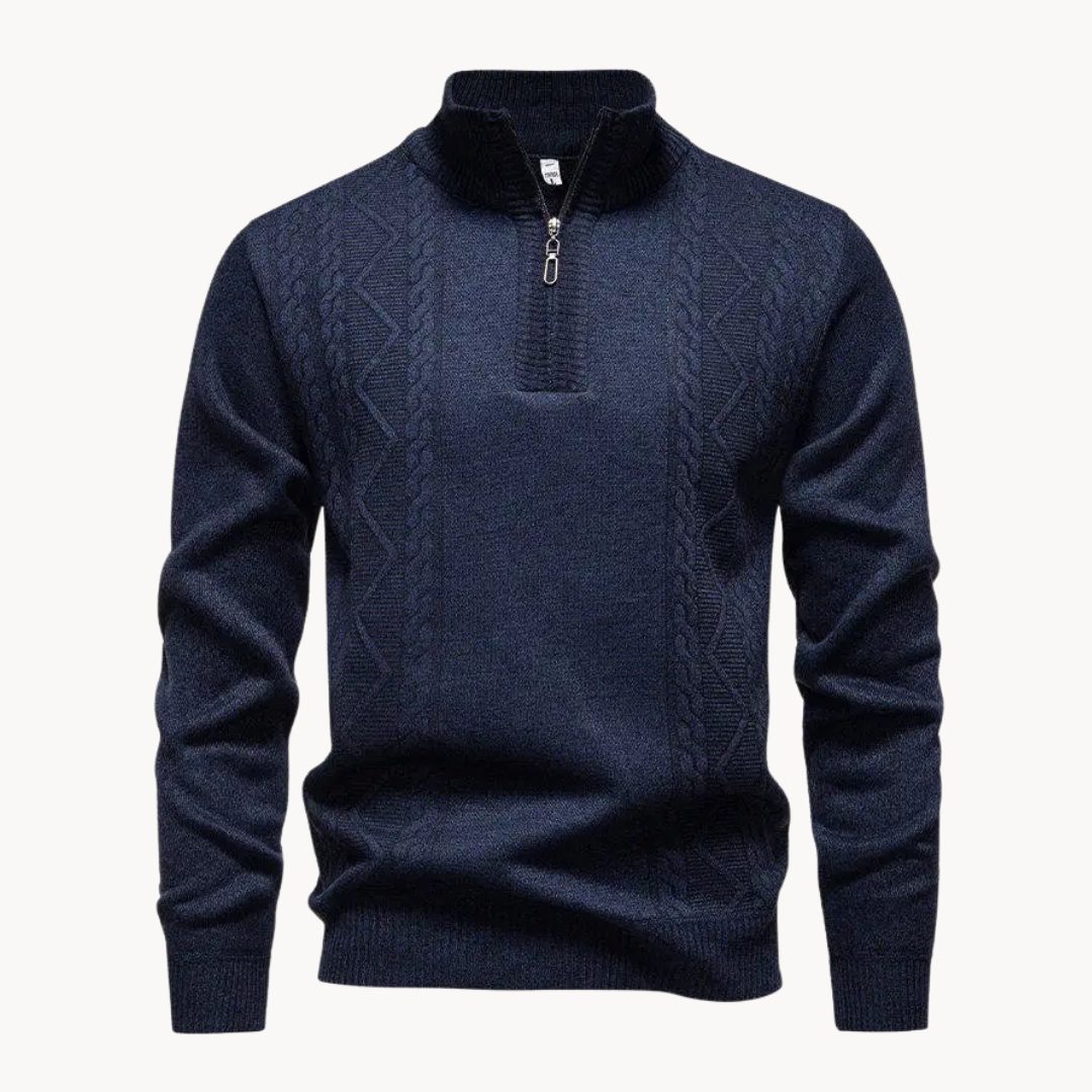 Cable Front Quarter-Zip Jumper