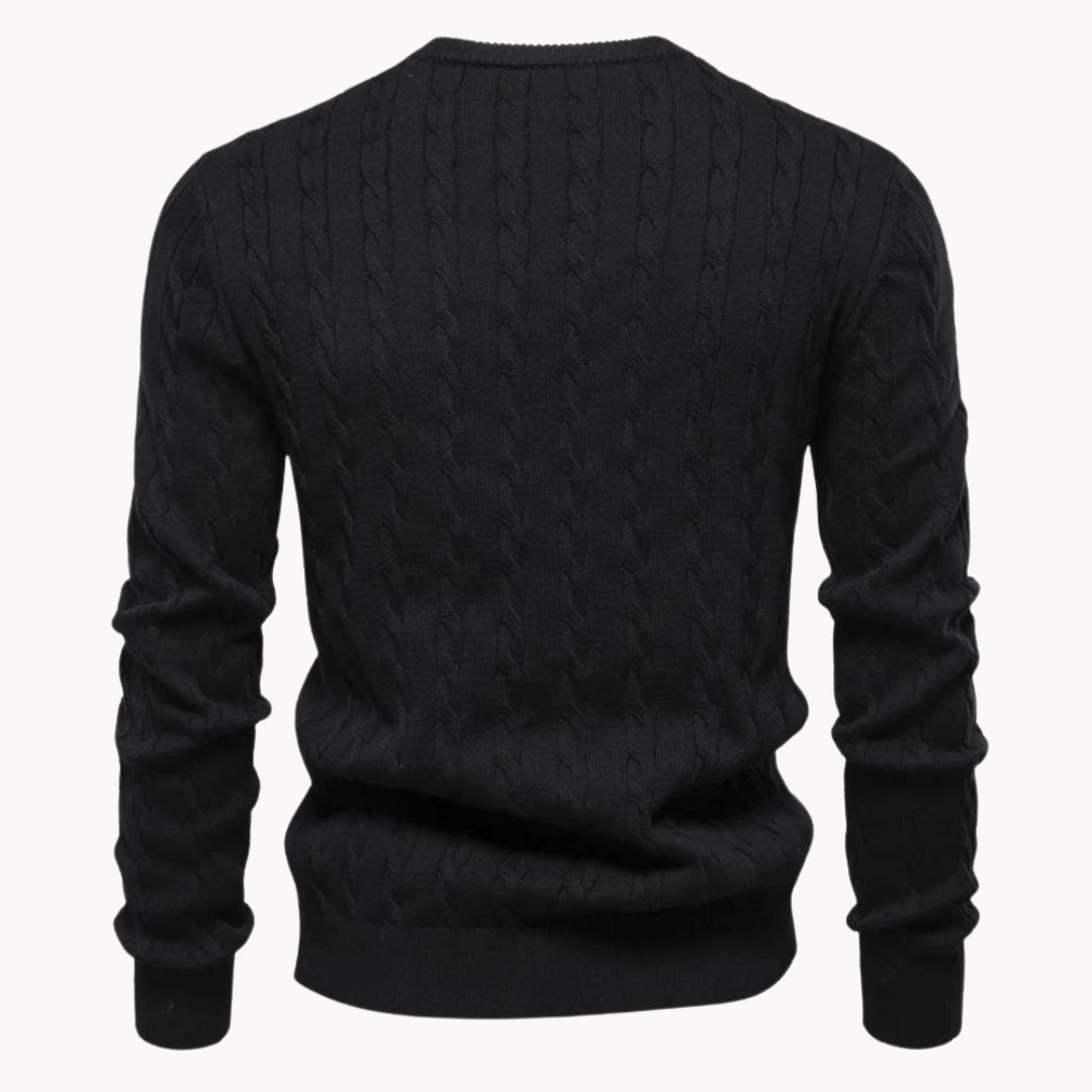 Soft Cotton Cable Knit Crew Jumper