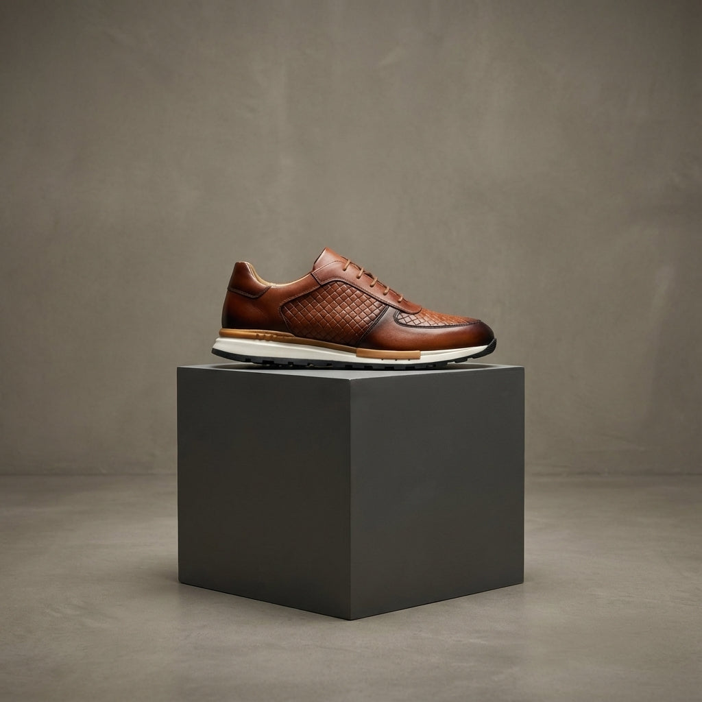 Polished Leather Comfort Sneakers
