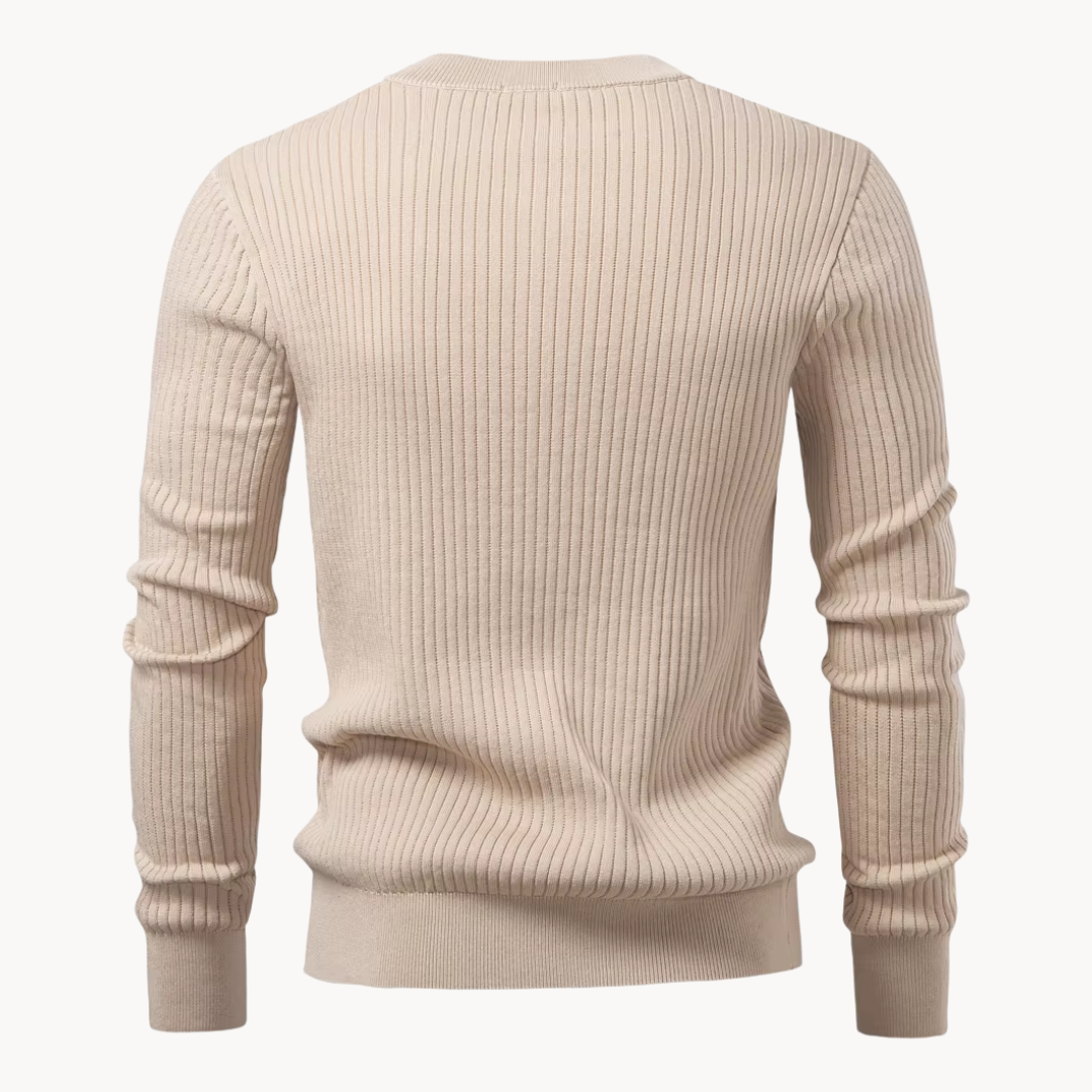 Men's Ribbed Knit Henley Shirt