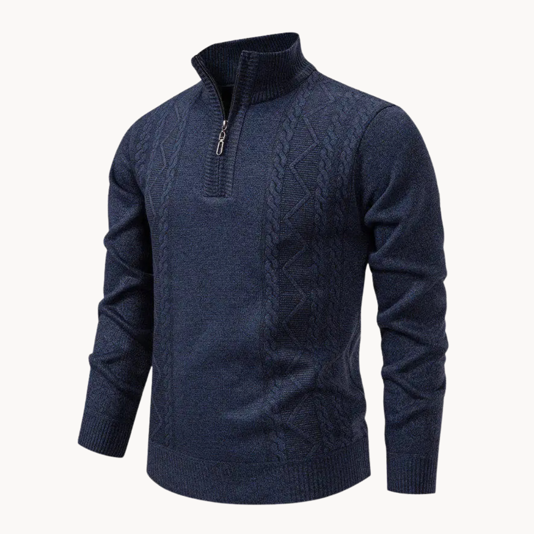 Cable Front Quarter-Zip Jumper