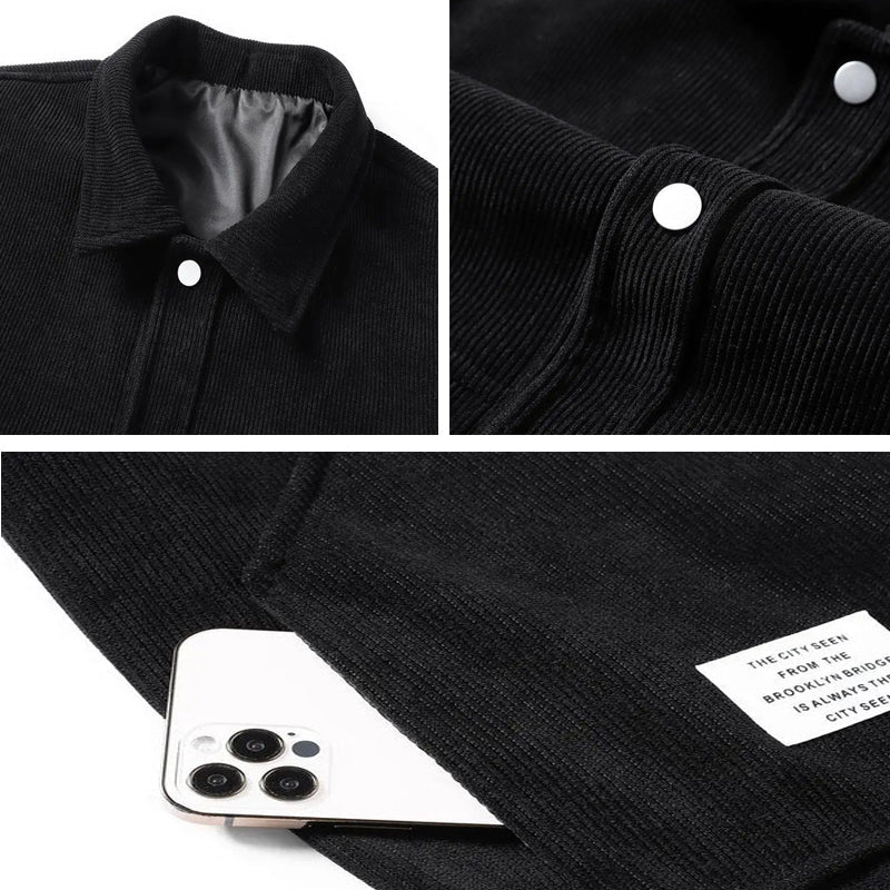 Snap-Button Wool Blend Jacket