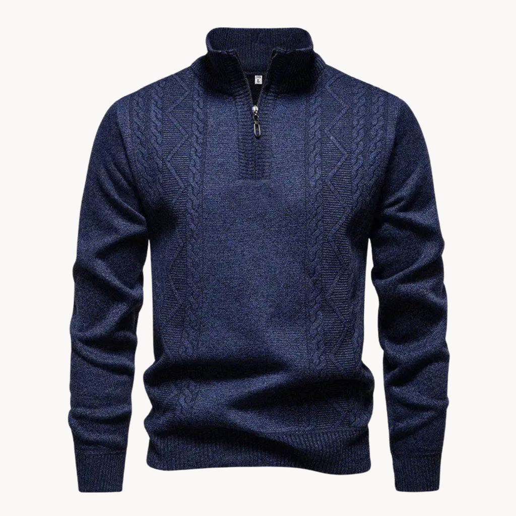 Cable Front Quarter-Zip Jumper