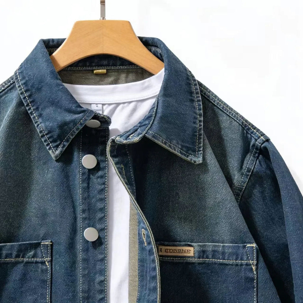 Washed Denim Workwear Overshirt