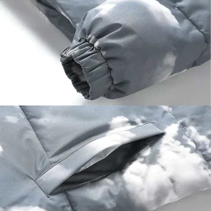 Cloud-Pattern Two-Tone Puffer