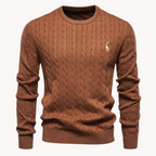 Soft Cotton Cable Knit Crew Jumper