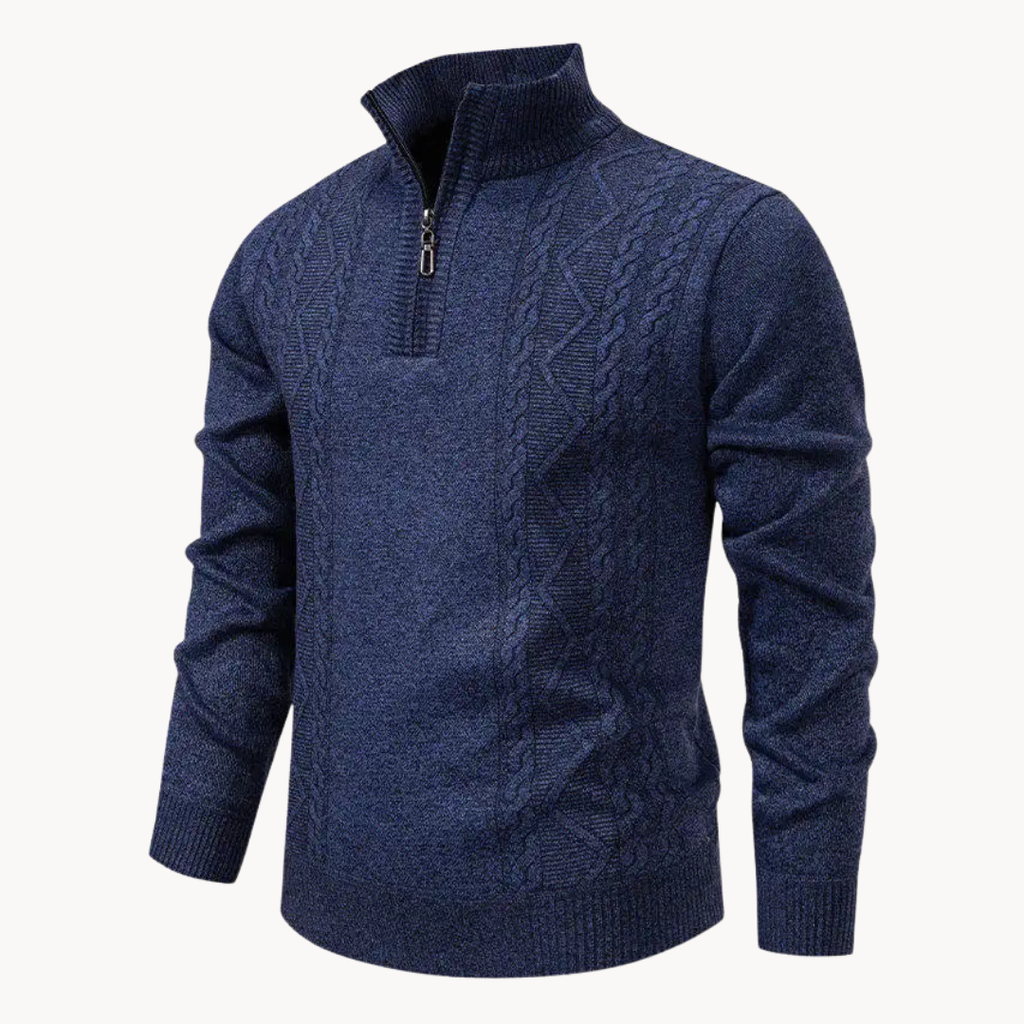 Cable Front Quarter-Zip Jumper