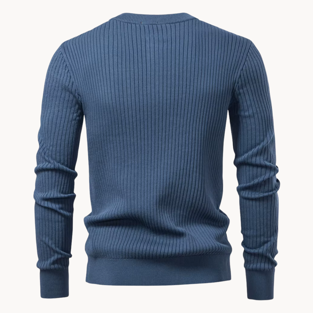 Men's Ribbed Knit Henley Shirt