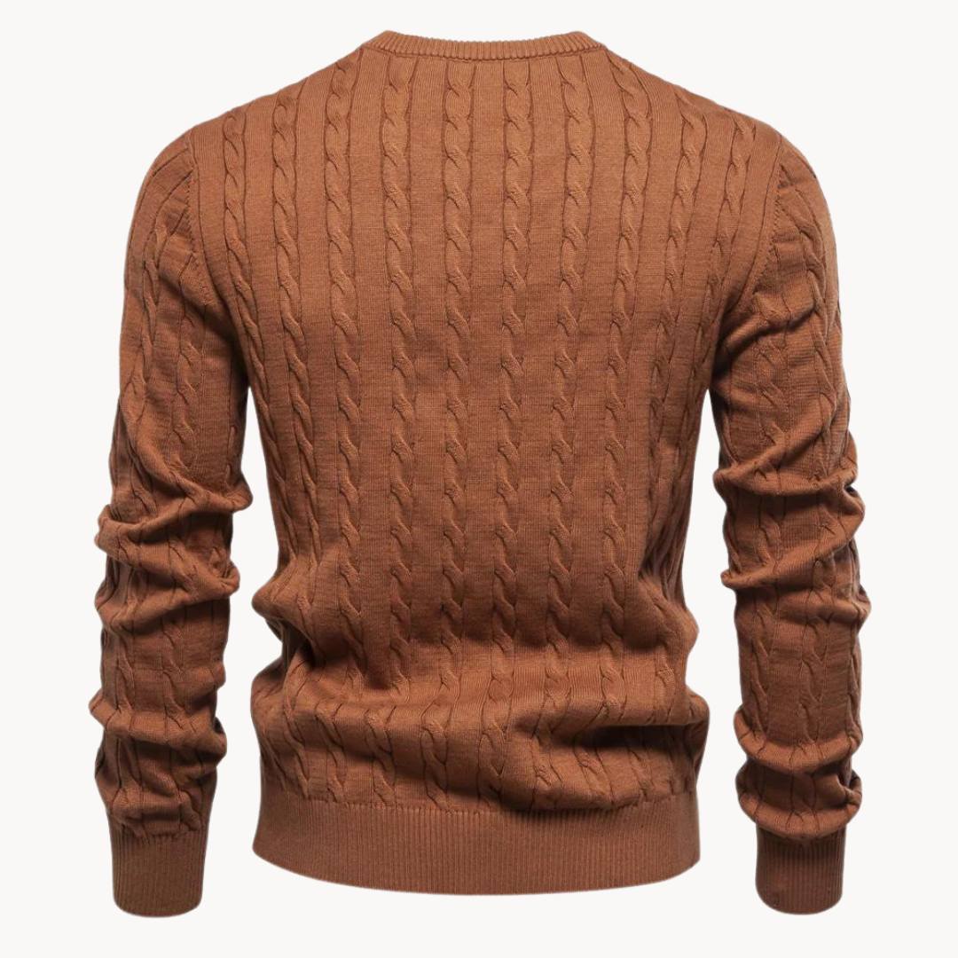 Soft Cotton Cable Knit Crew Jumper