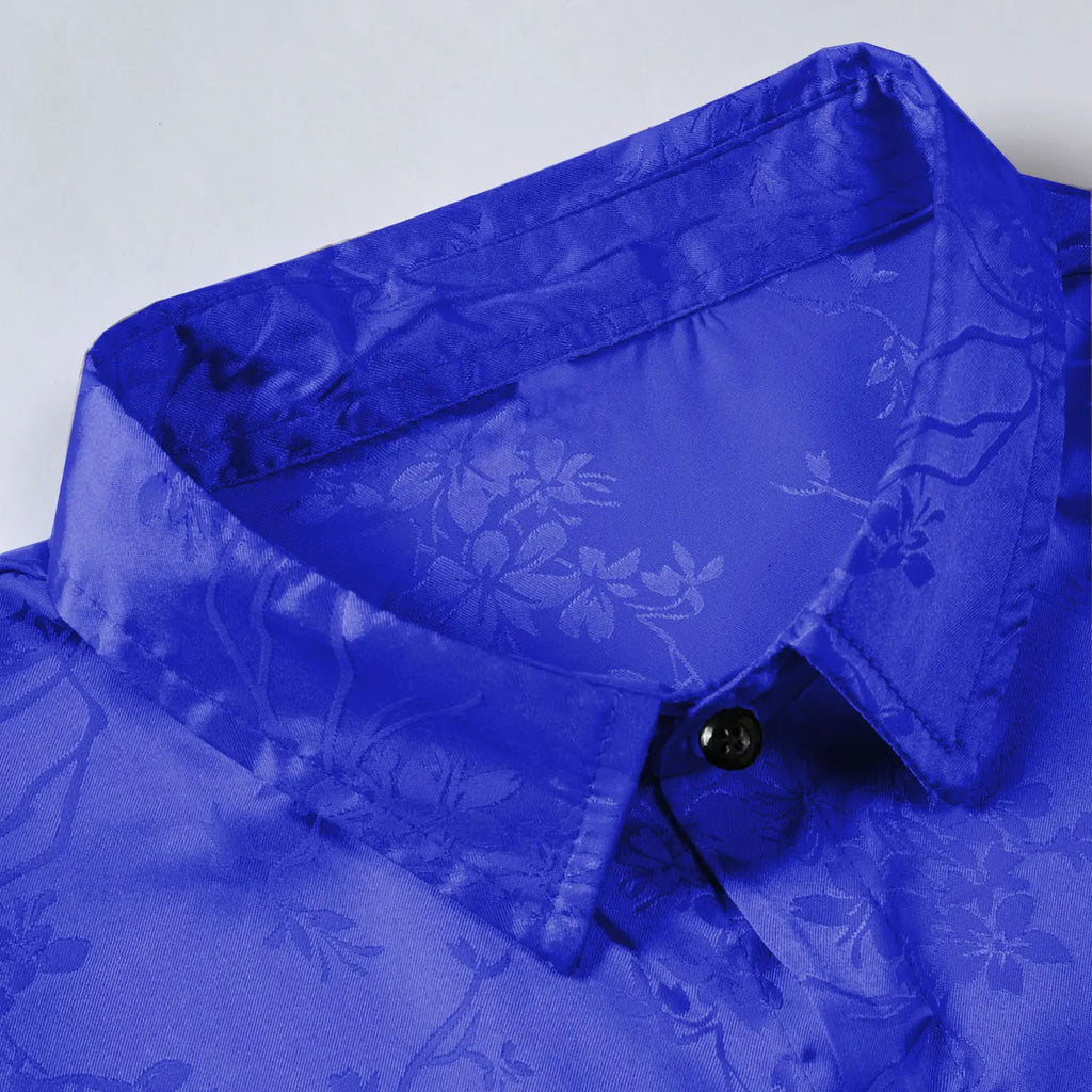 Floral Satin Short-Sleeve Shirt