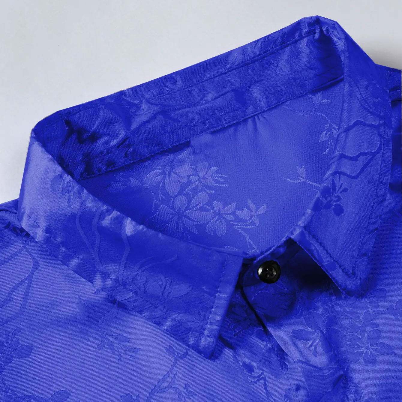 Floral Satin Short-Sleeve Shirt