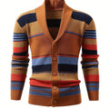 Wide-Collar Striped Rib Jumper