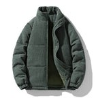 High-Collar Corduroy Puffer Jacket