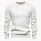Soft Cotton Cable Knit Crew Jumper