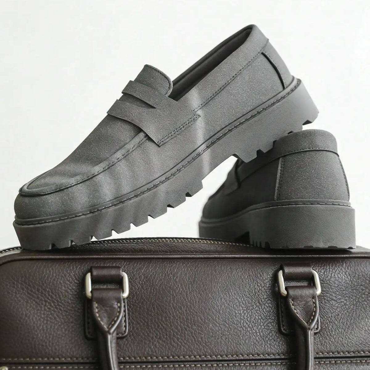 Men's Platform Sole Slip-On Loafers