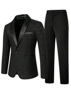 Jacquard Shawl Collar Suit