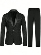 Jacquard Shawl Collar Suit