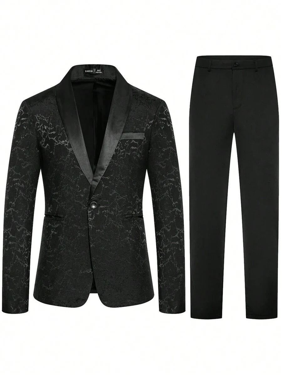 Jacquard Shawl Collar Suit