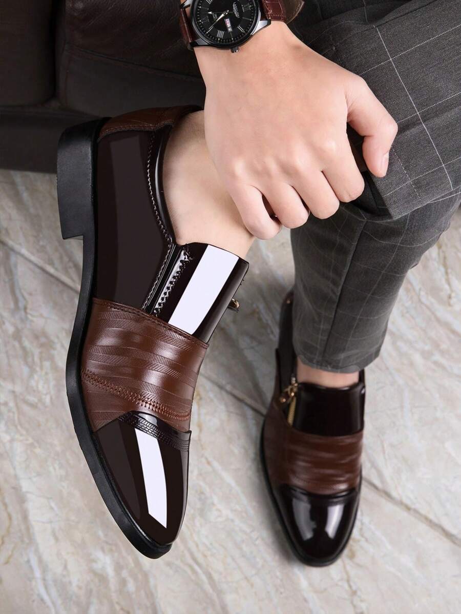 Textured Faux Leather Loafers