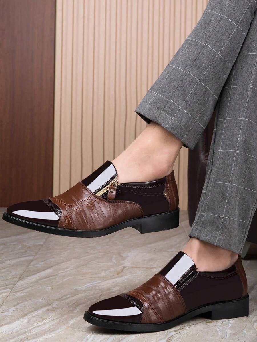 Textured Faux Leather Loafers