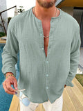Manfinity RSRT Men's Solid Color Button Up Long Sleeve Shirt