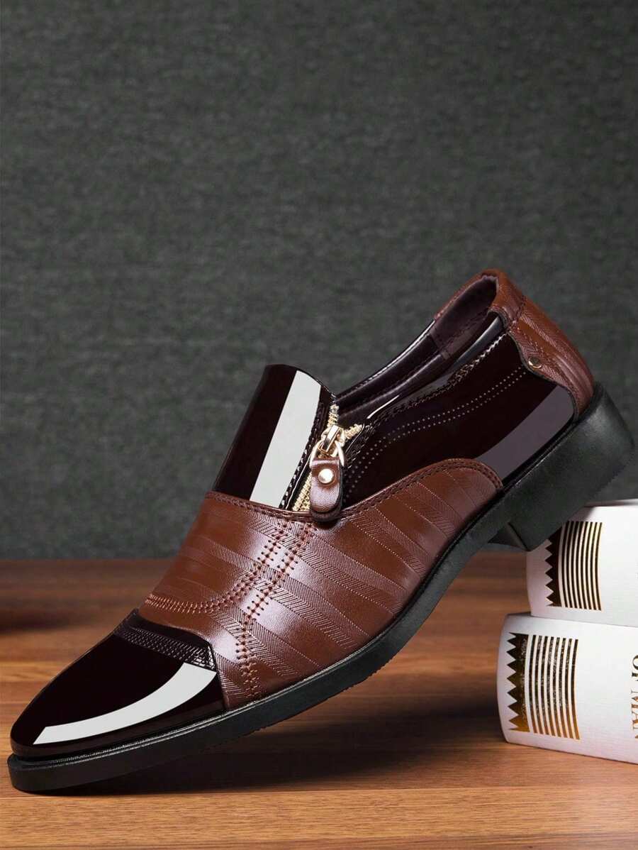 Textured Faux Leather Loafers