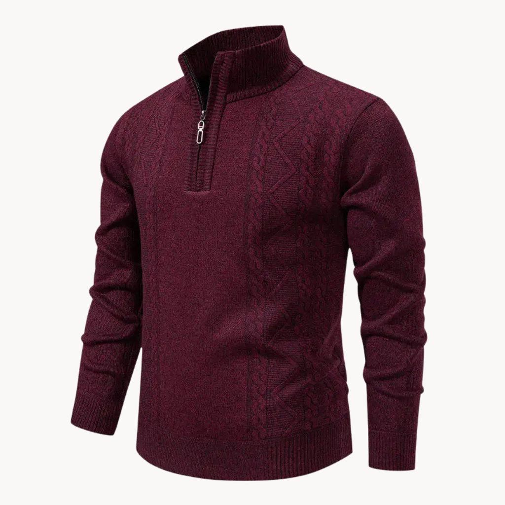 Cable Front Quarter-Zip Jumper