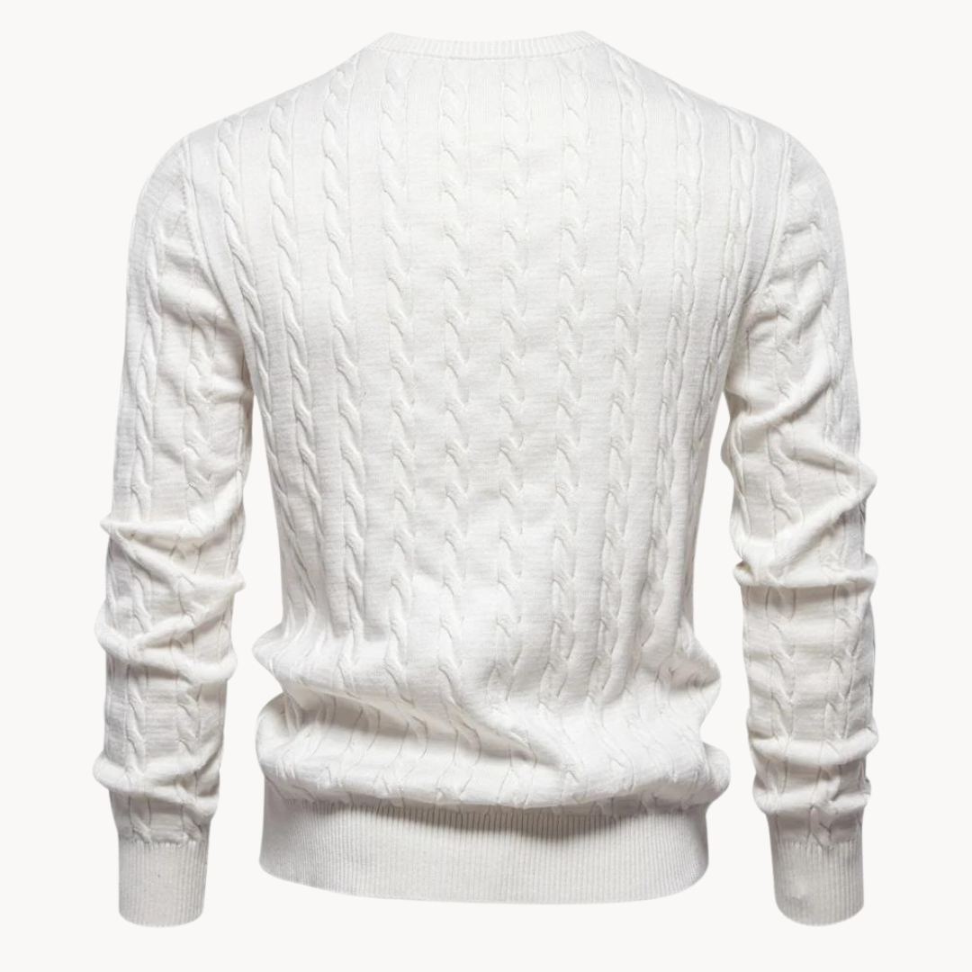 Soft Cotton Cable Knit Crew Jumper