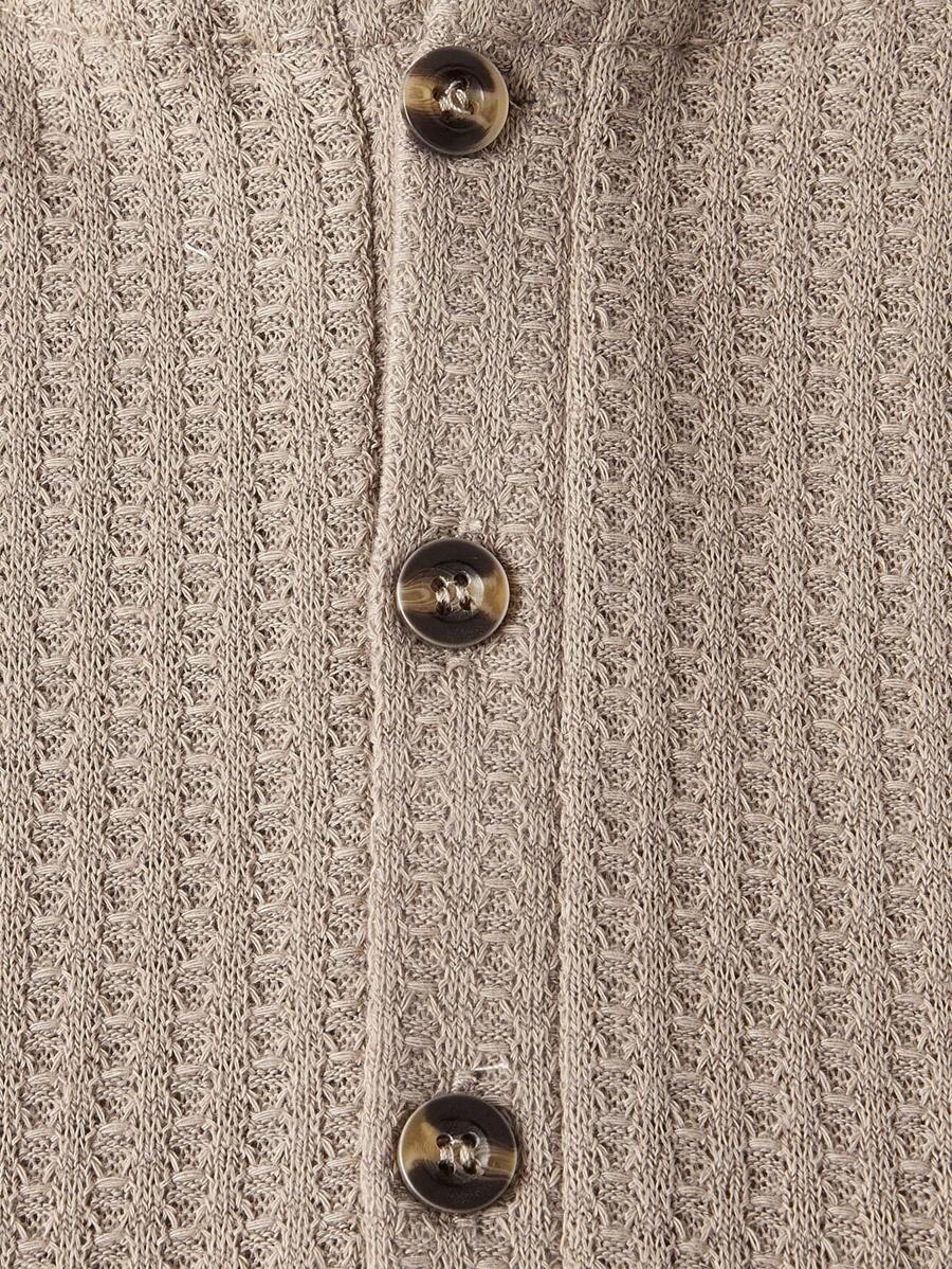 Waffle Knit Hooded Top
