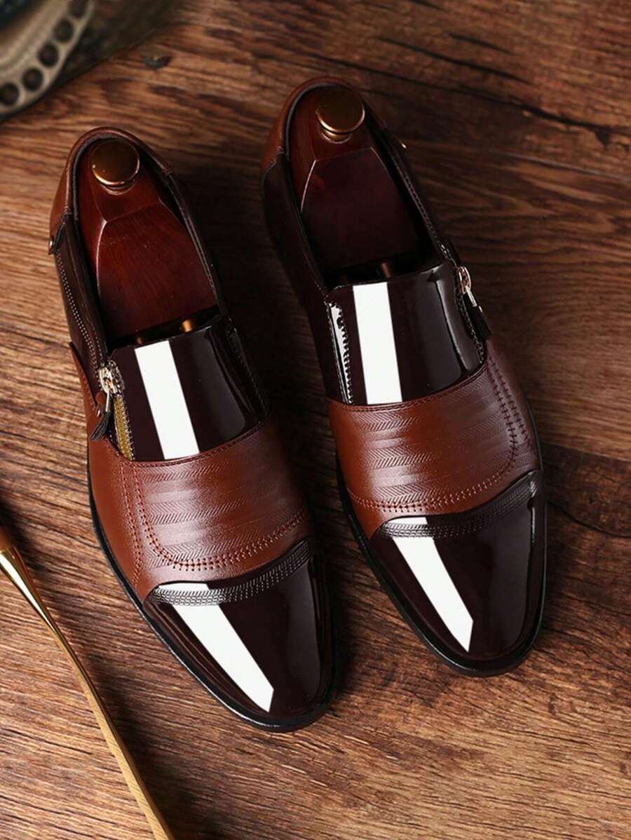 Textured Faux Leather Loafers