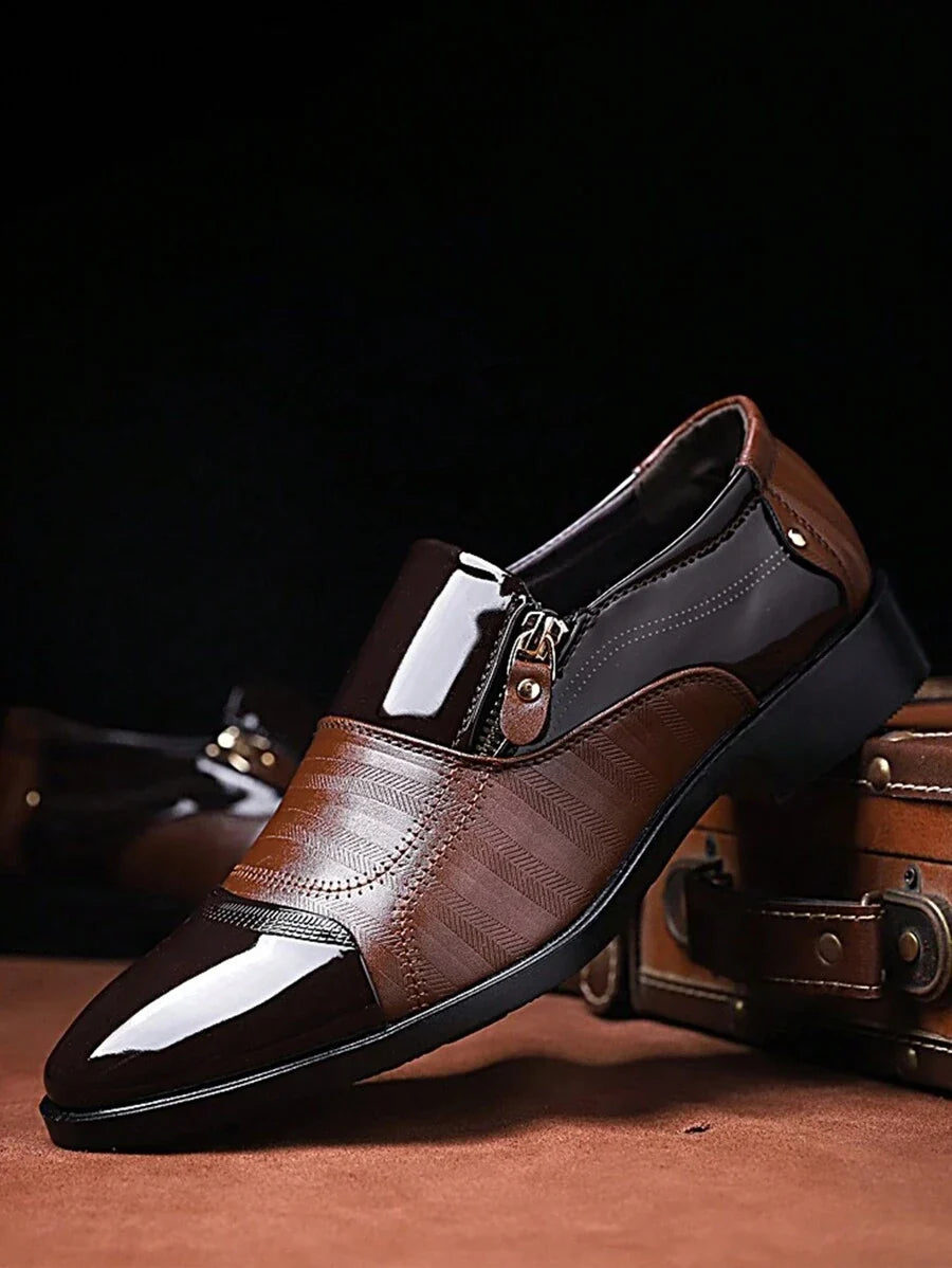 Textured Faux Leather Loafers