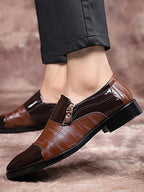Textured Faux Leather Loafers