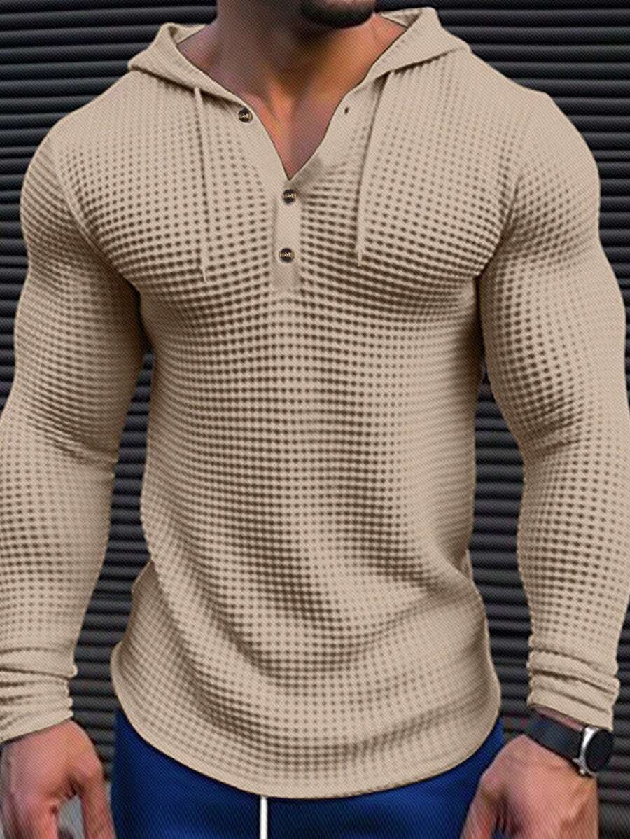 Waffle Knit Hooded Top