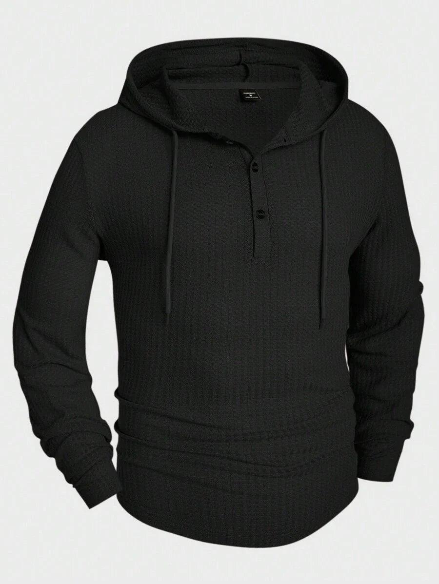 Waffle Knit Hooded Top